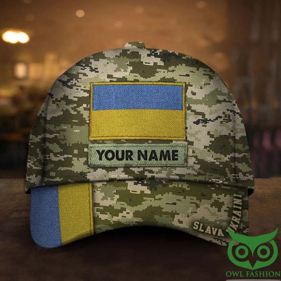 Personalized Name Stand With Ukraine Camo Classic Cap Slava Ukraini Merch
