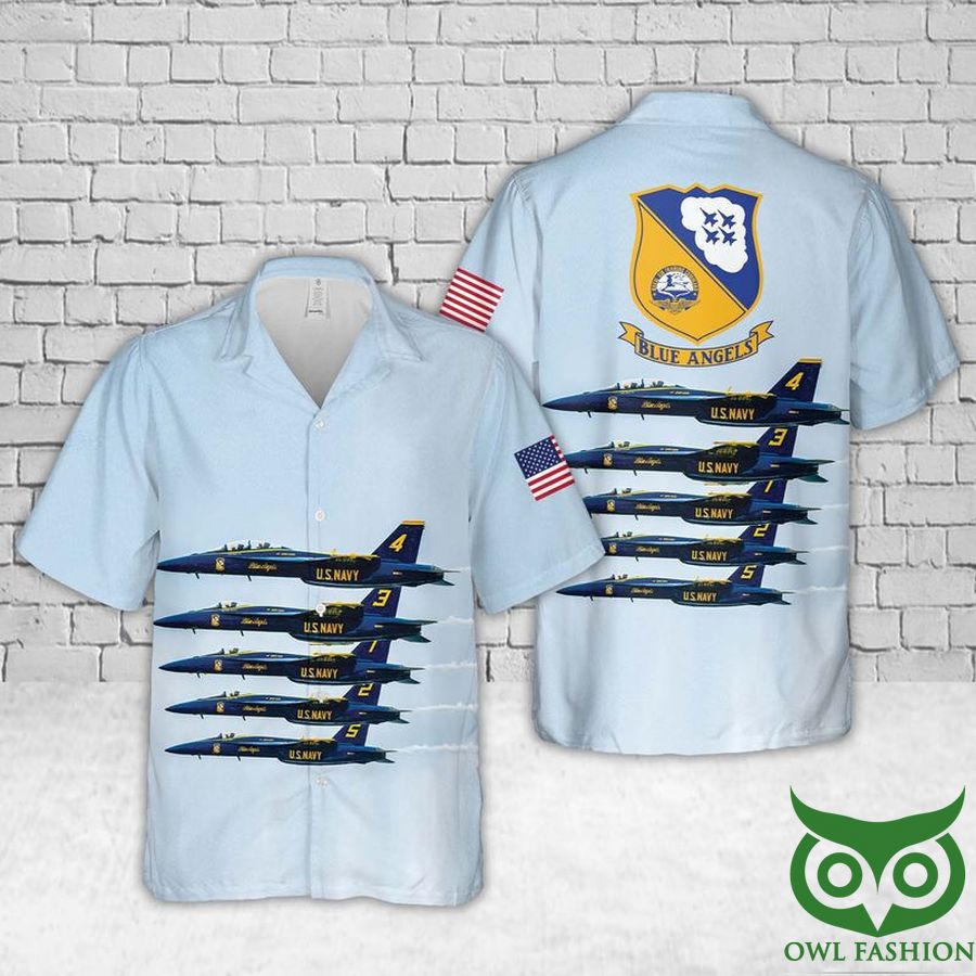 US Navy Blue Angels blue version Hawaiian Shirt