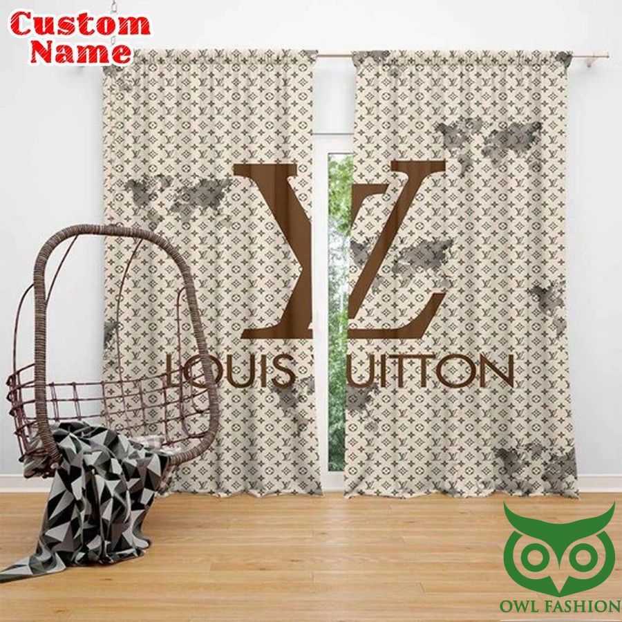 Customized Louis Vuitton Monogram Brown Window Curtain - Owl Fashion Shop