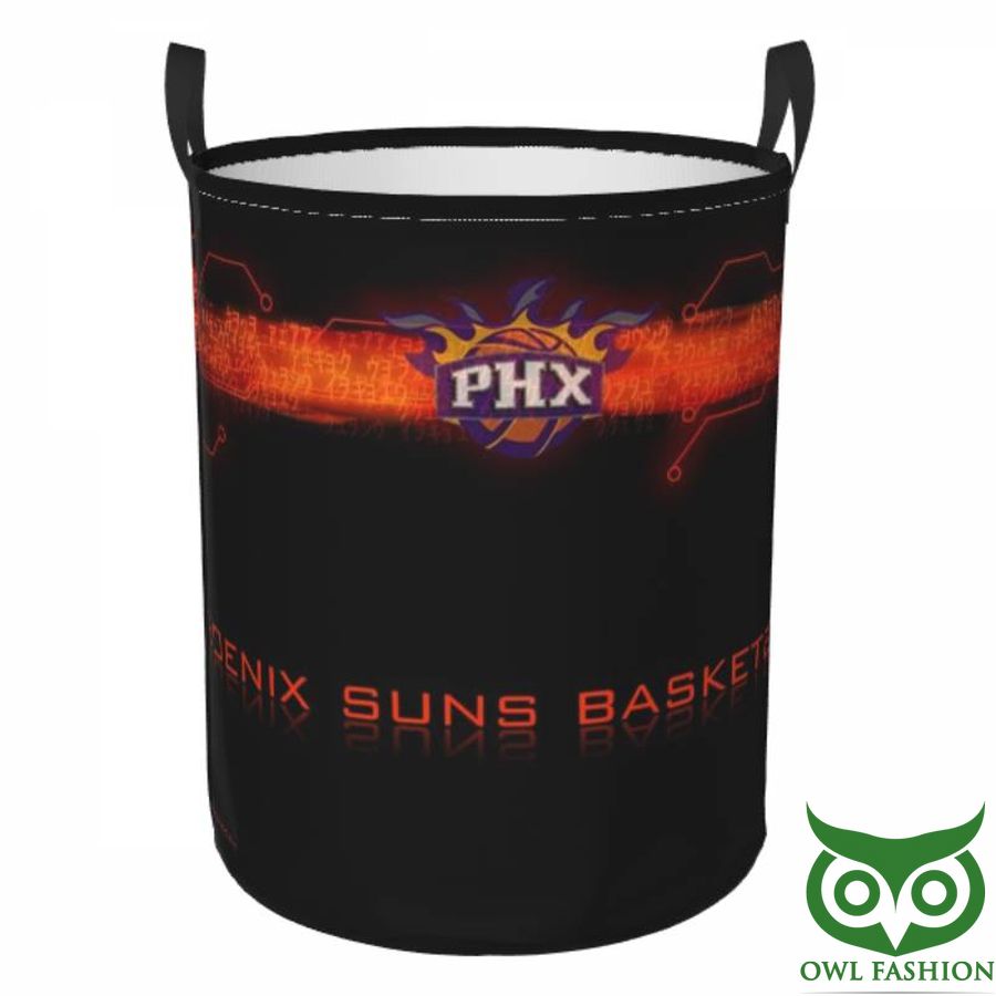 NBA Phoenix Suns Circular Hamper Black Orange Fire Laundry Basket