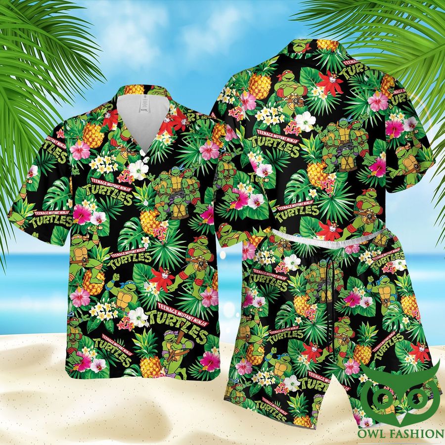 Teenage Mutant Ninja Turtles Green Hawaiian Shirt Shorts