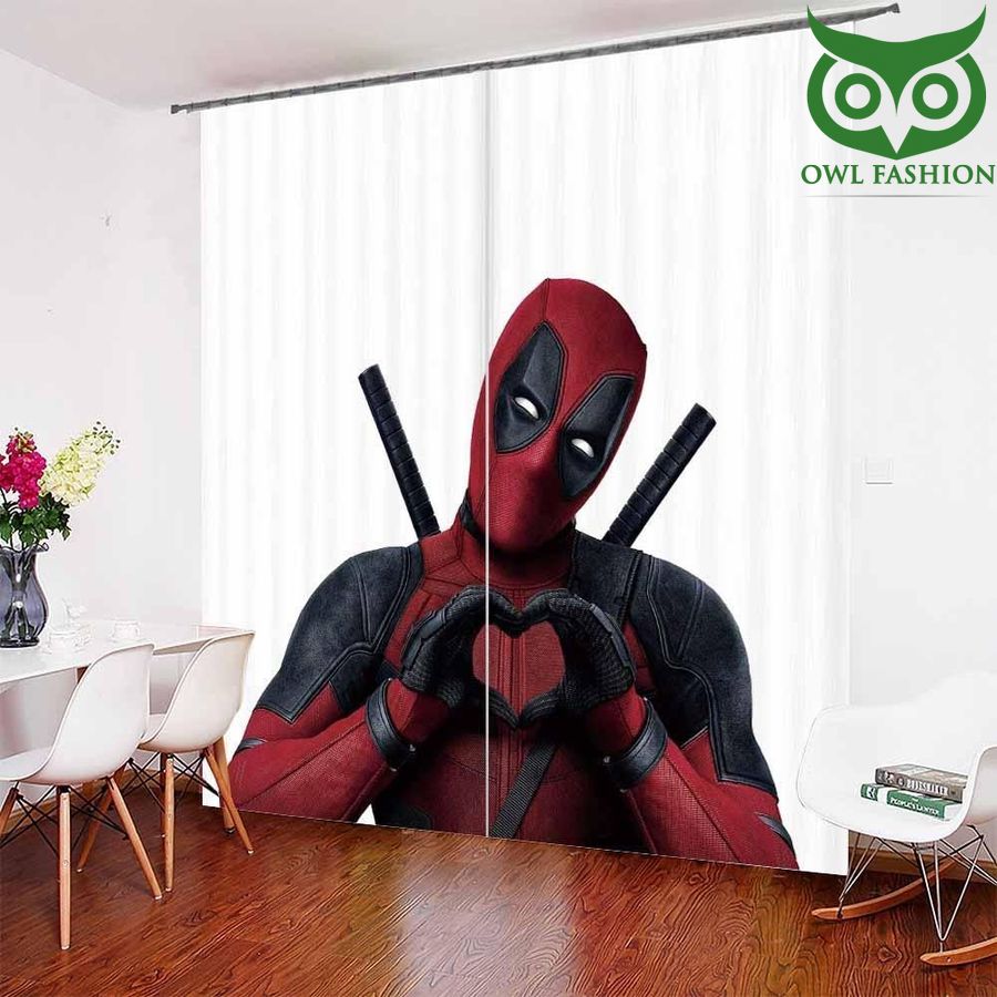 Love You Heart Shaped Deadpool waterproof house and room decoration shower window curtains