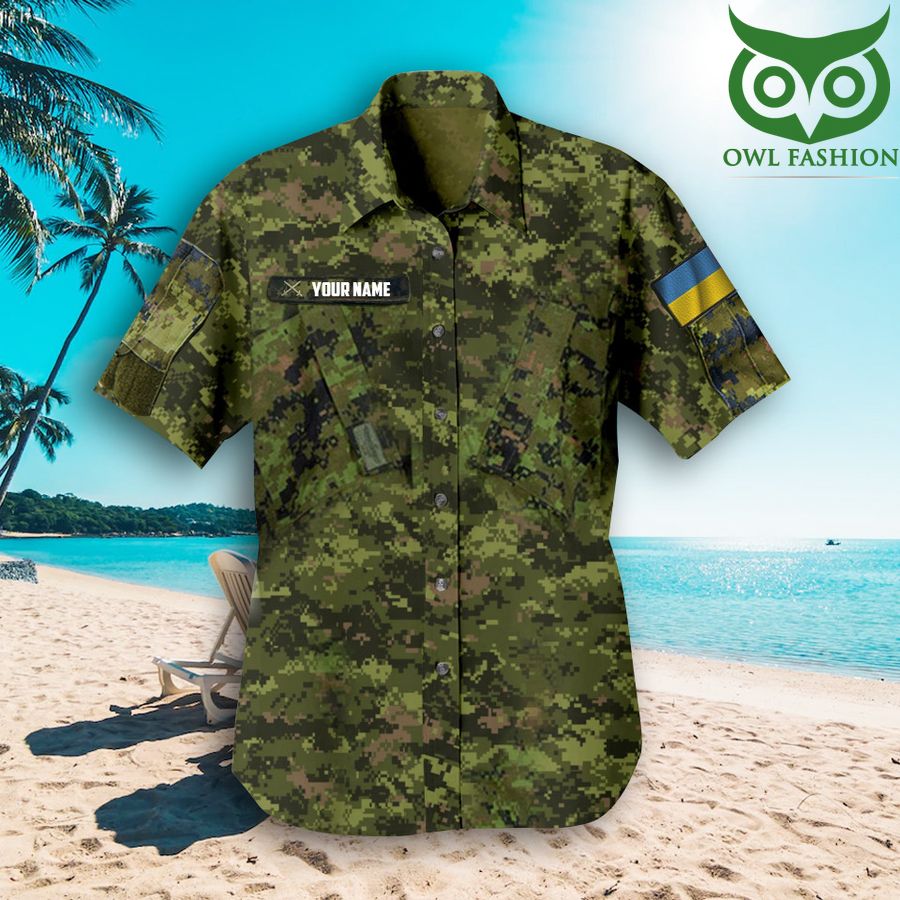 Personalized Name Stand With Ukraine Camo Hawaii Shirt Camouflage Merch