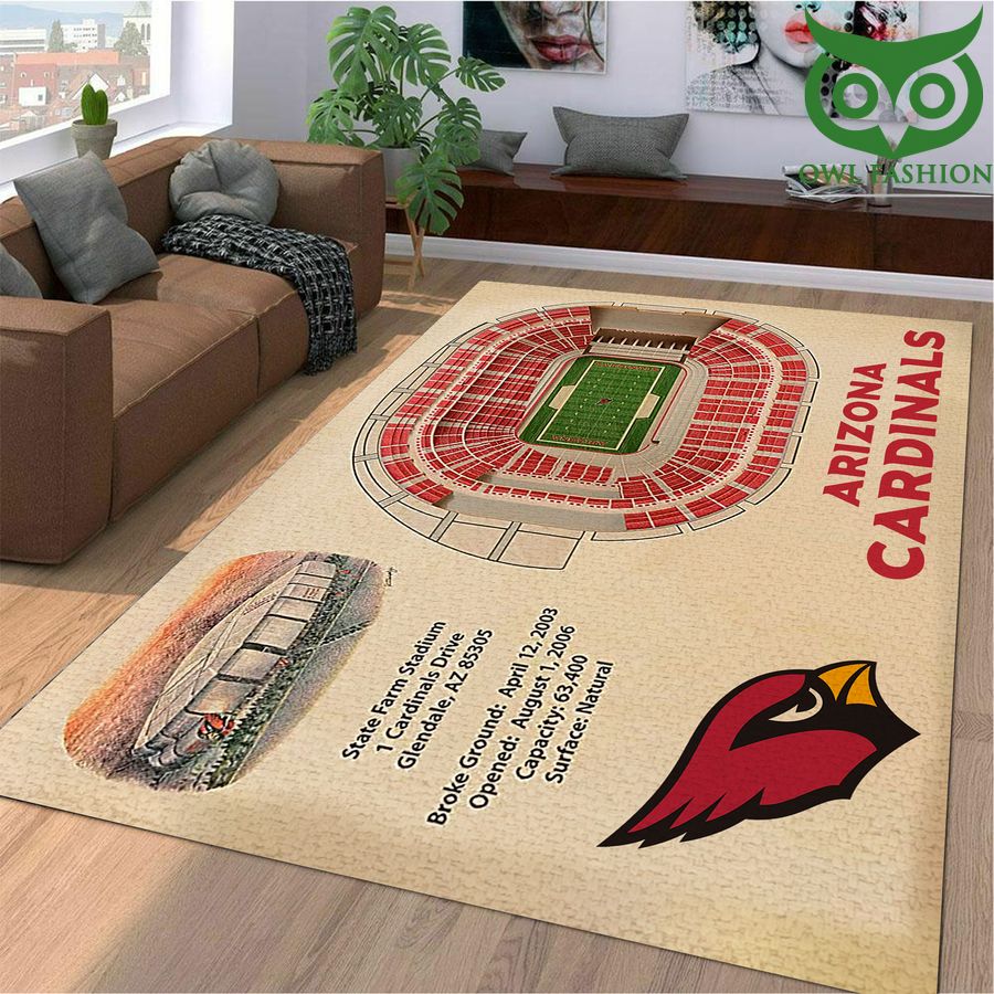 176 Fan Design Arizona Cardinals Stadium 3D View Area Rug