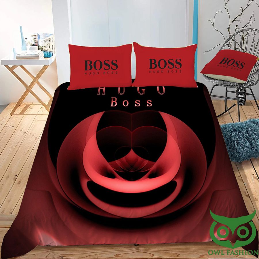 4 Hugo Boss Red Duvet Cover Bedding Set