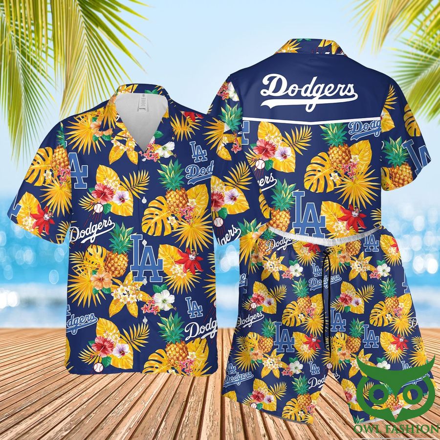 Los Angeles Dodgers Tropical Blue Hawaiian Shirt Shorts