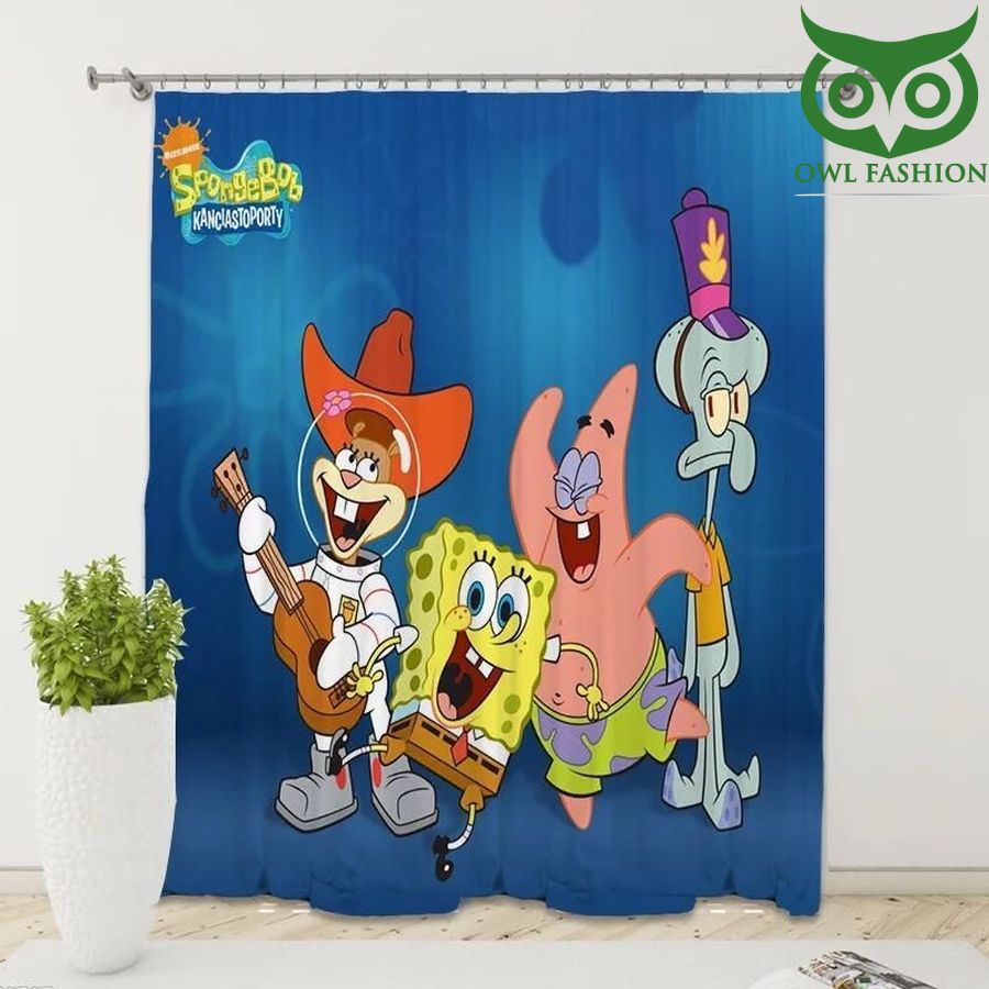 Sponge Bob Square Pants Cartoon 3d Printed Window shower curtains waterproof decoration rooom