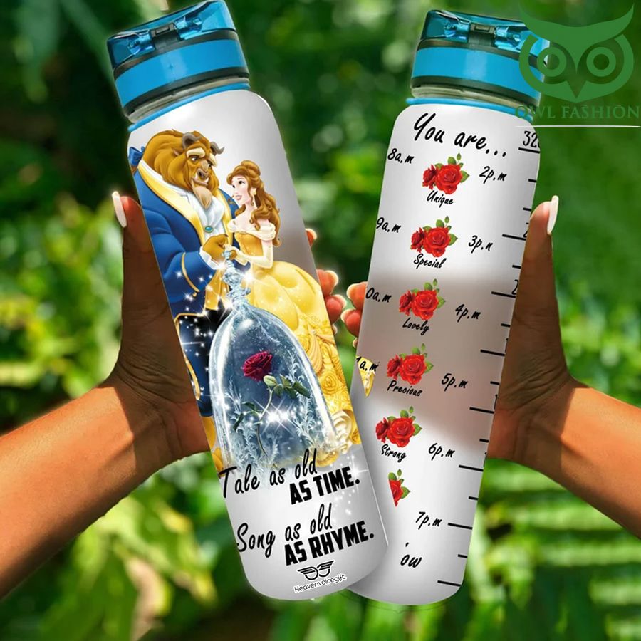 Beauty and the beast tale as old as time song as old as rhyme water tracker bottle