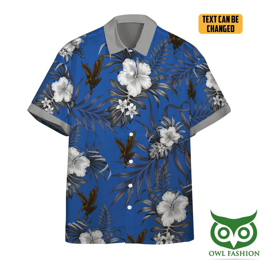 Custom Text Harry Potter Ravenclaw Eagle Flowers Hawaiian Shirt