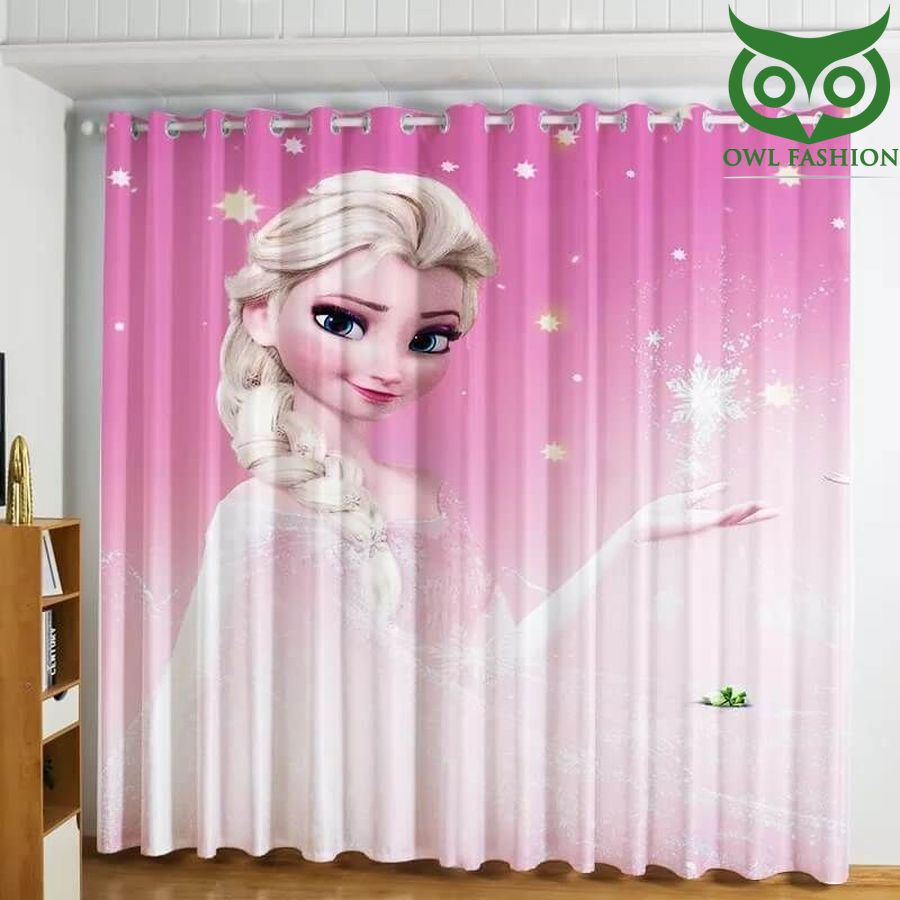 Frozen Pink Elsa 3d Printed waterproof house and room decoration shower window curtains