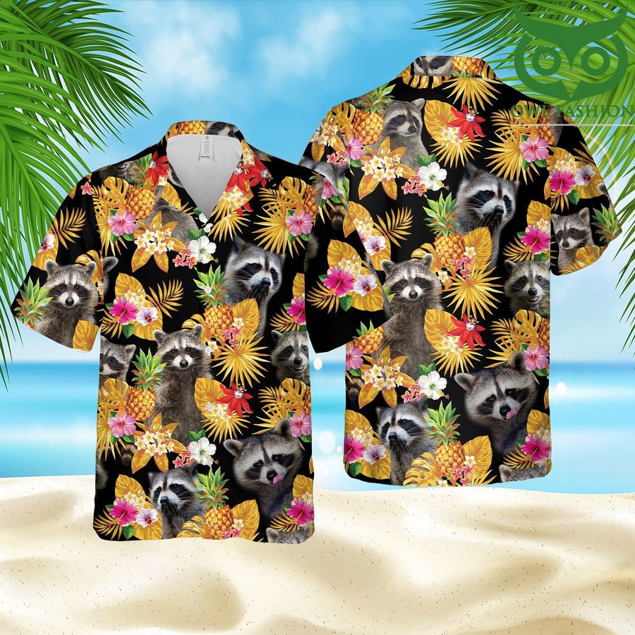 Raccoon Lovers Tropical Summer Beach Hawaiian Shirt