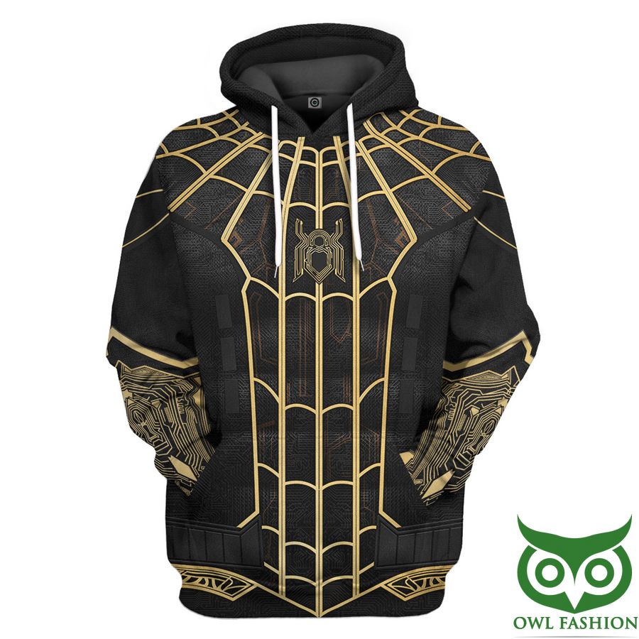 3D Marvel Spider No Way Home Black And Golden Suit Custom 3D Shirt