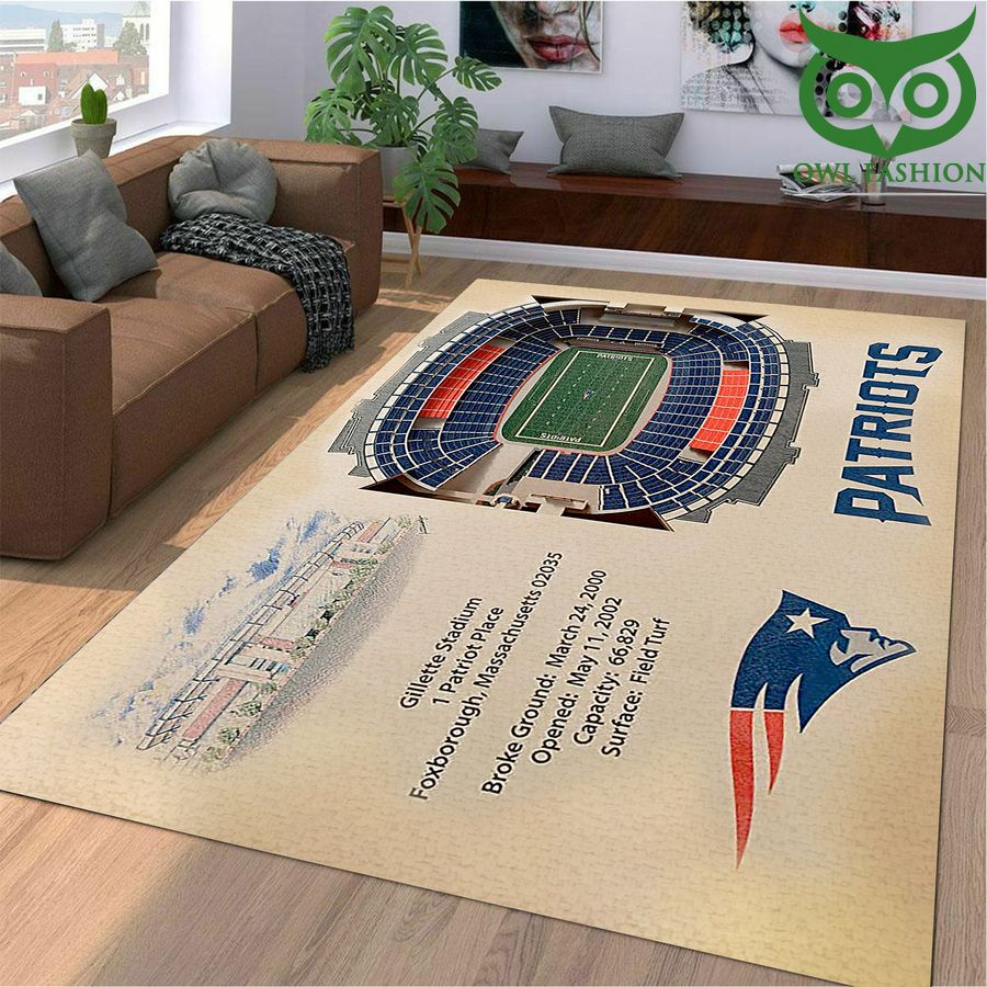 Fan Design New England Patriots Stadium 3D View Area Rug