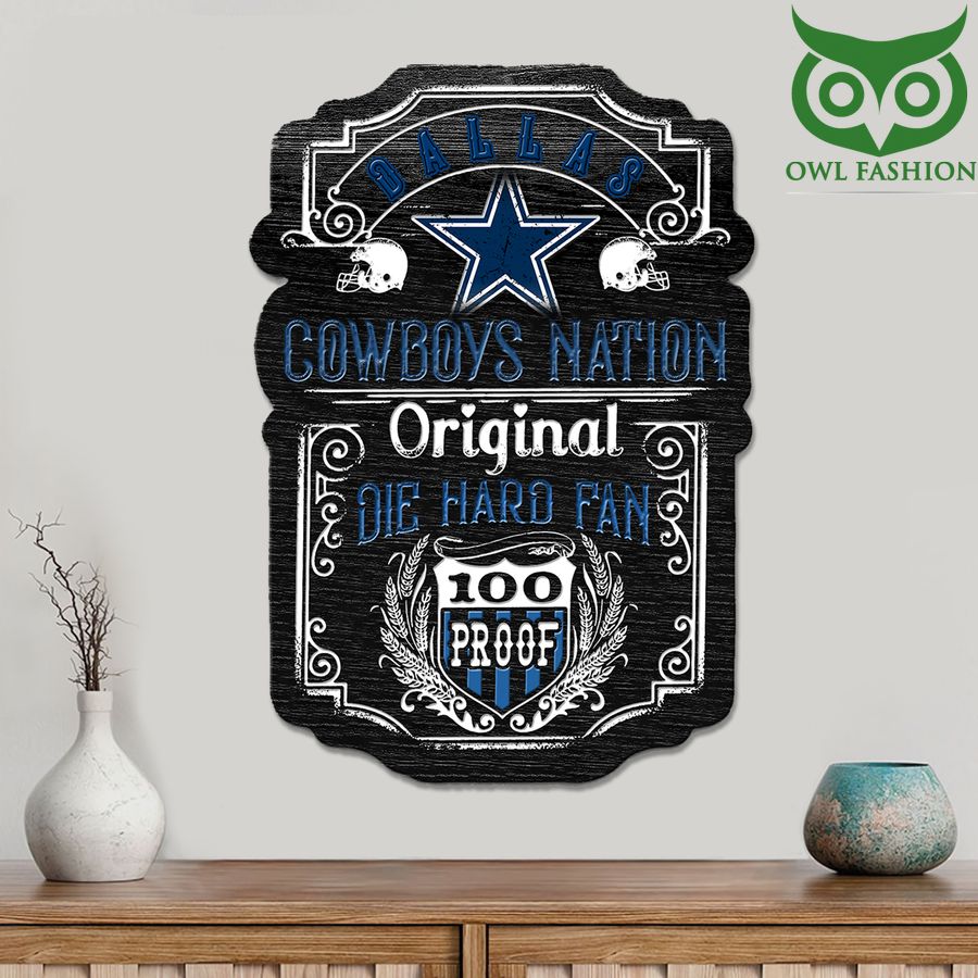 Die Hard Fan Dallas Cowboys Nation 100 Proof Metal Cut Sign