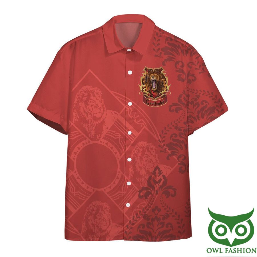 3D Harry Potter Gryffindor Red Pattern Hawaiian Shirt
