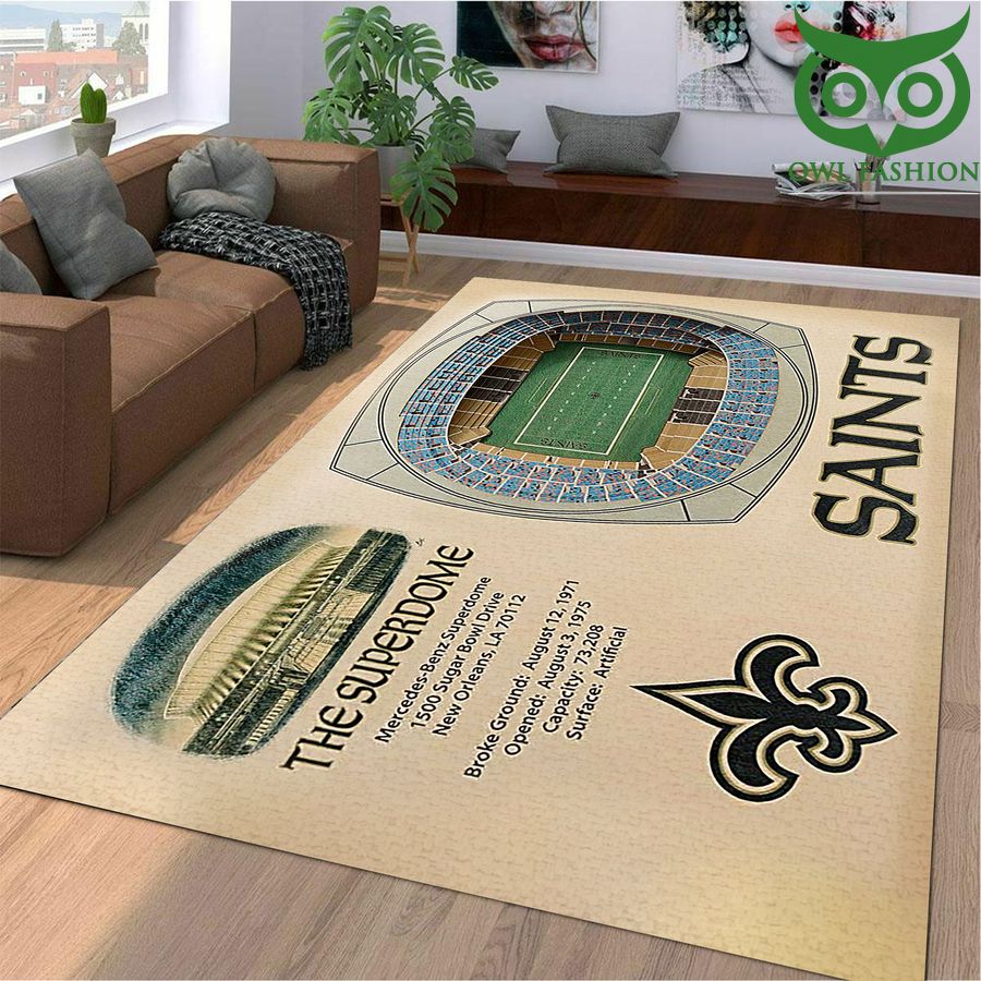 Fan Design New Orleans Saints Stadium 3D View Area Rug