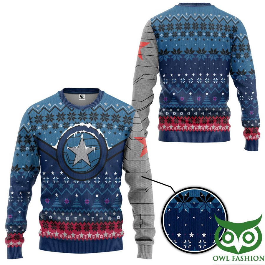 3D Winter Soldier Star Of Bucky Christmas Custom Ugly Sweater