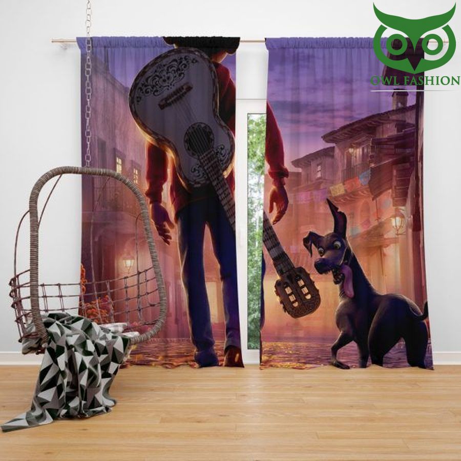Coco Movie Dante Guitar Miguel Rivera waterproof house and room decoration shower window curtains
