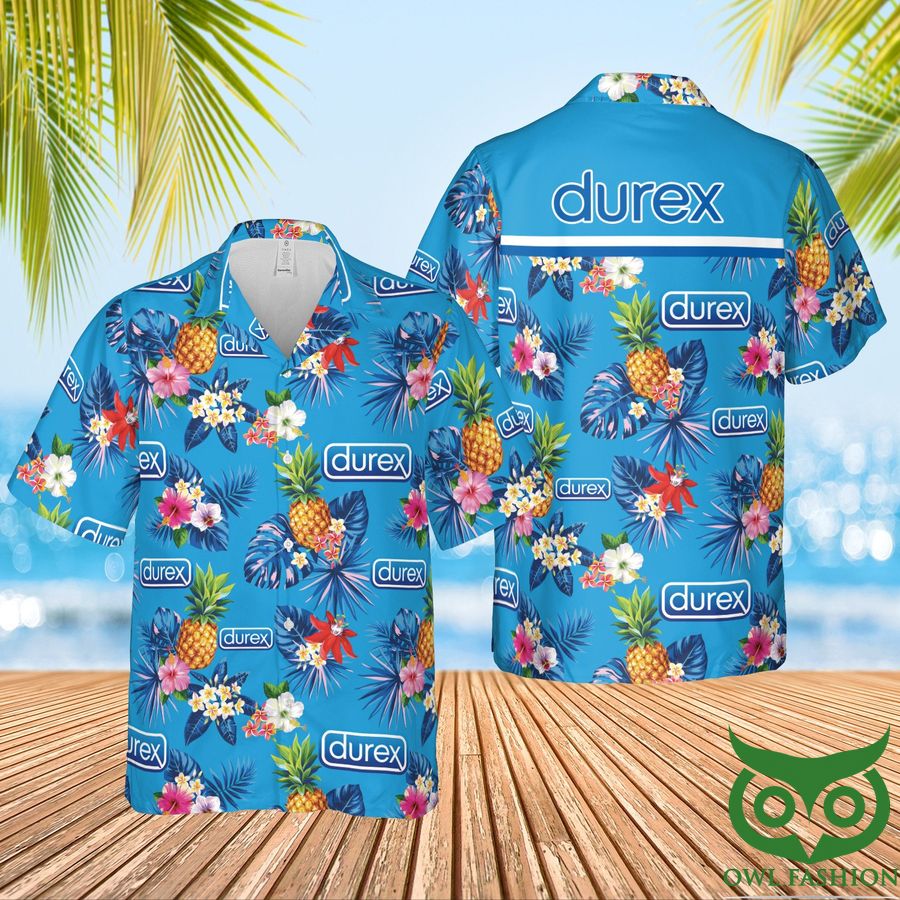 Durex Condoms Blue Pineapple Hawaiian Shirt 