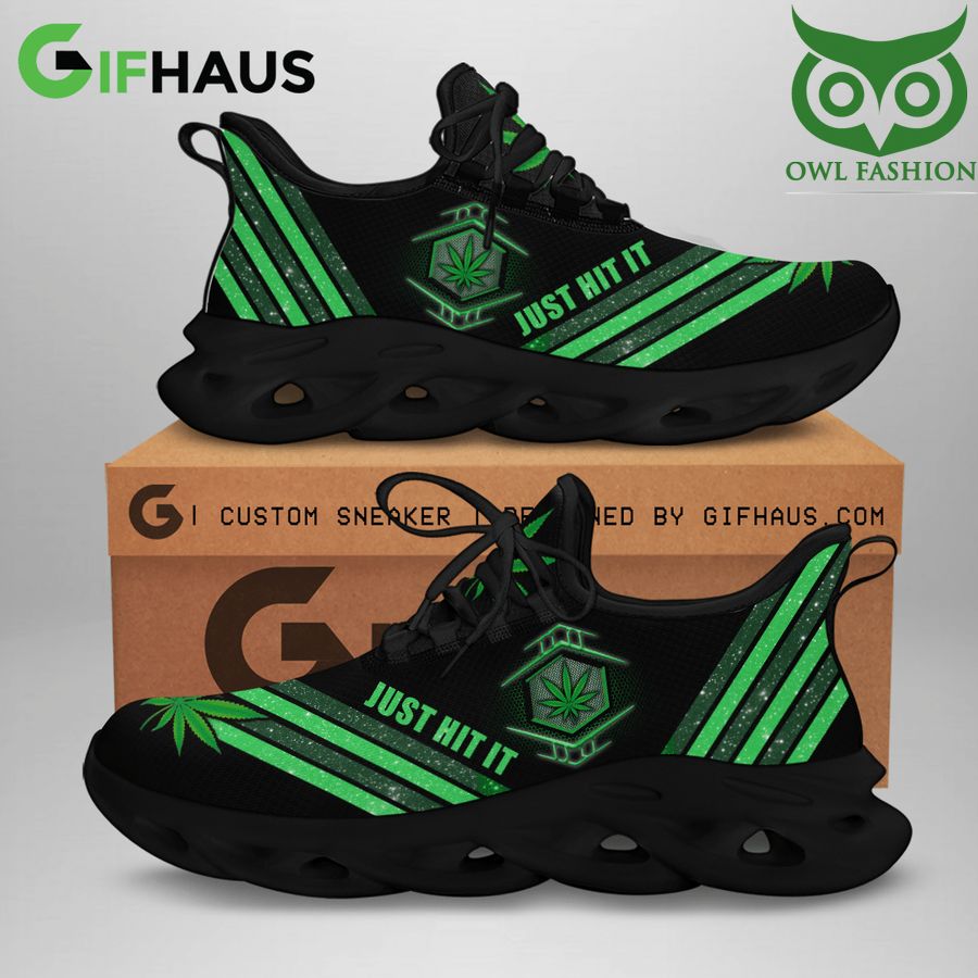 Weed green giltter light Custom Max Soul Sneaker