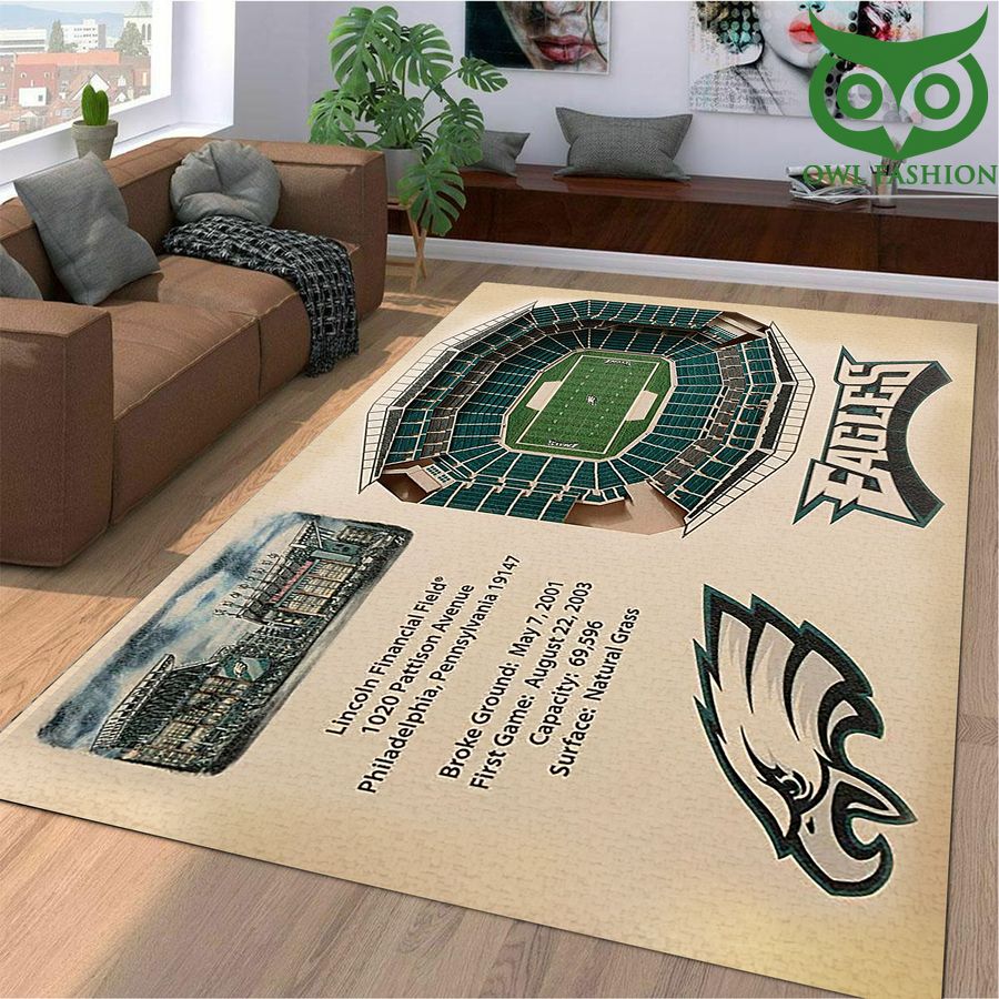 Fan Design Philadelphia Eagles Stadium 3D View Area Rug