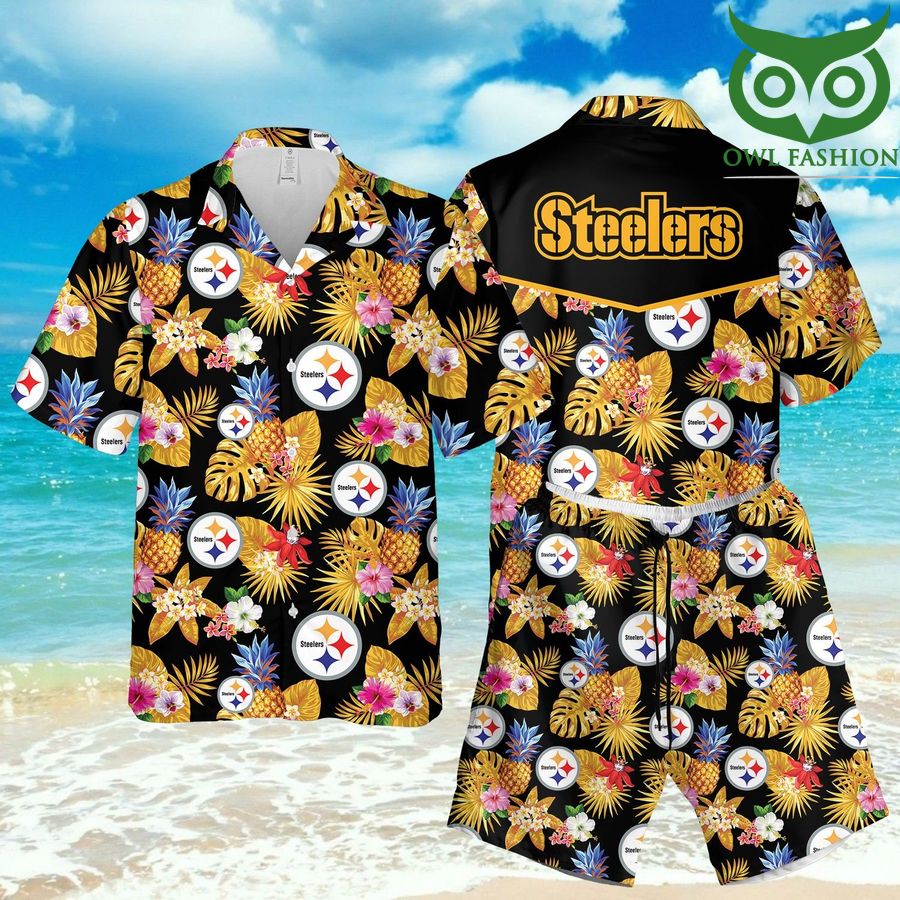 NFL Pittsburgh Steelers Hawaiian Fast Food Fans summer Shirts Shorts