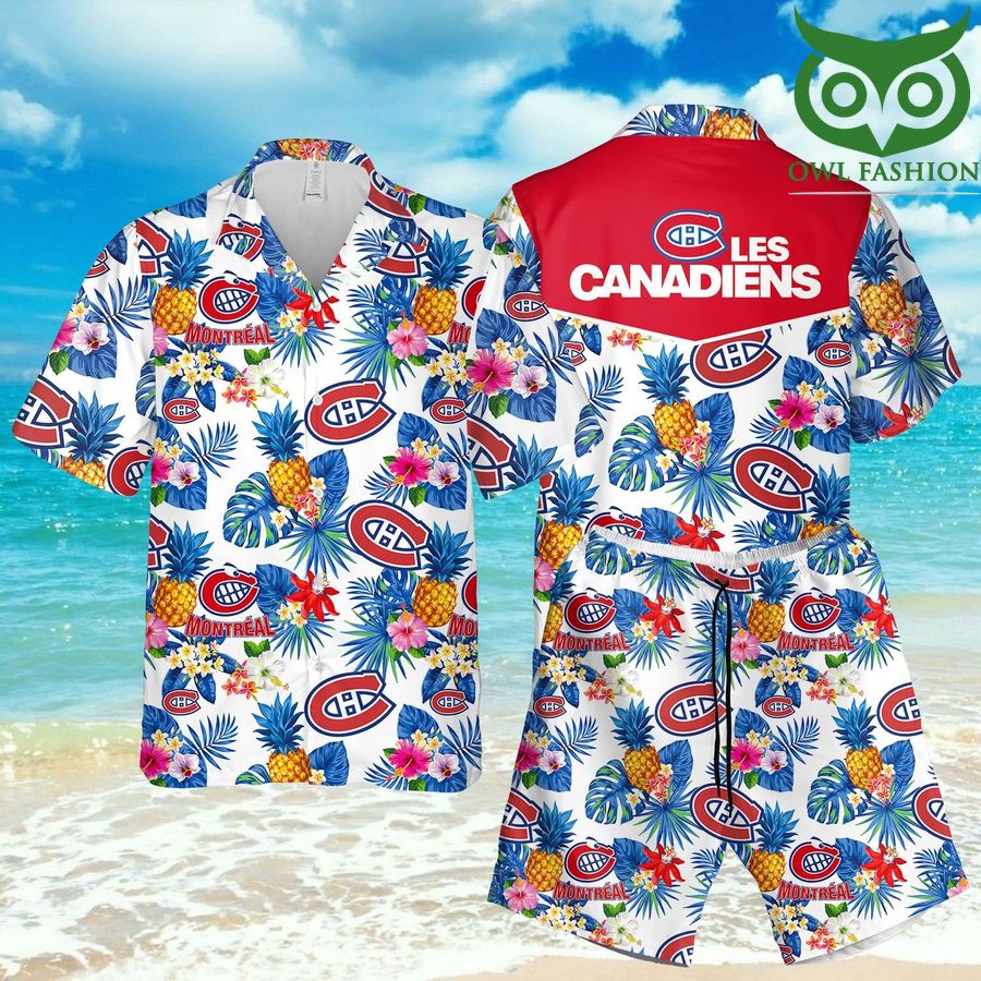 Les Canadiens Hawaiian Fast Food Fans summer Shirts Shorts