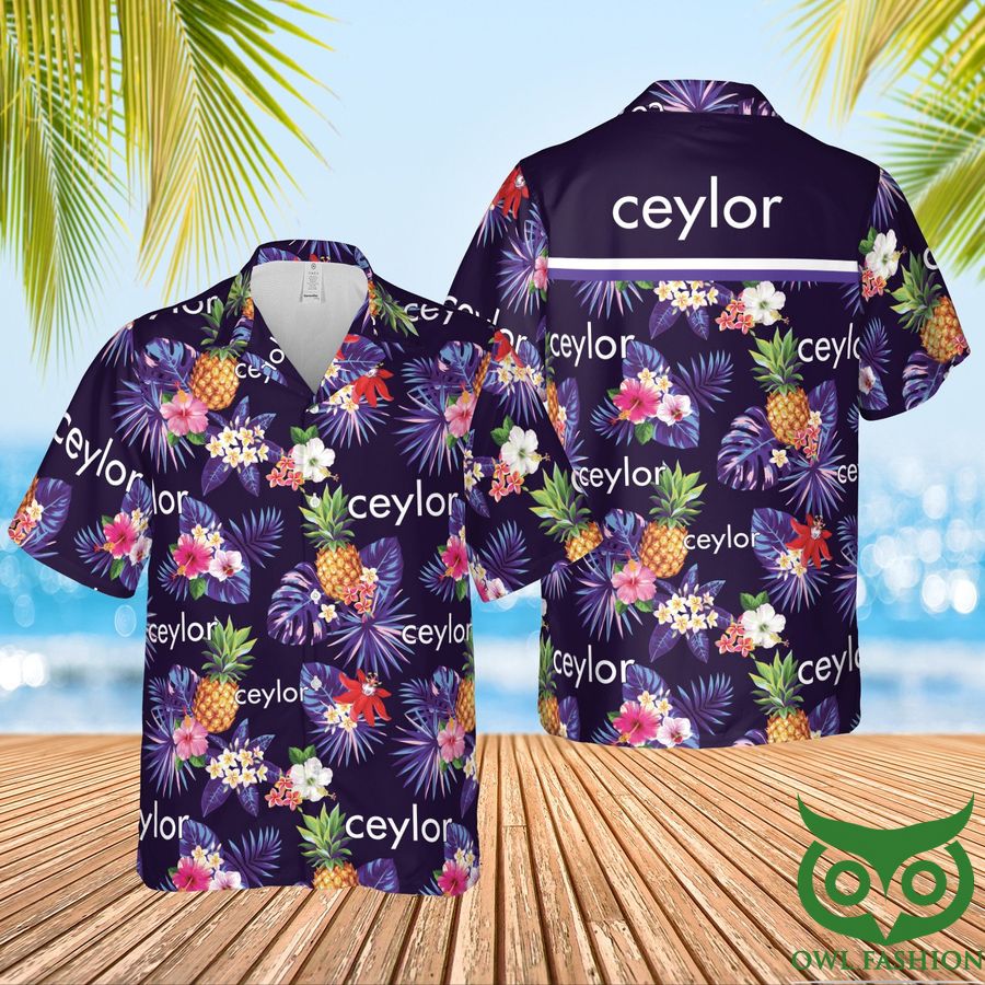 Ceylor Condoms Purple and Black Hawaiian Shirt 