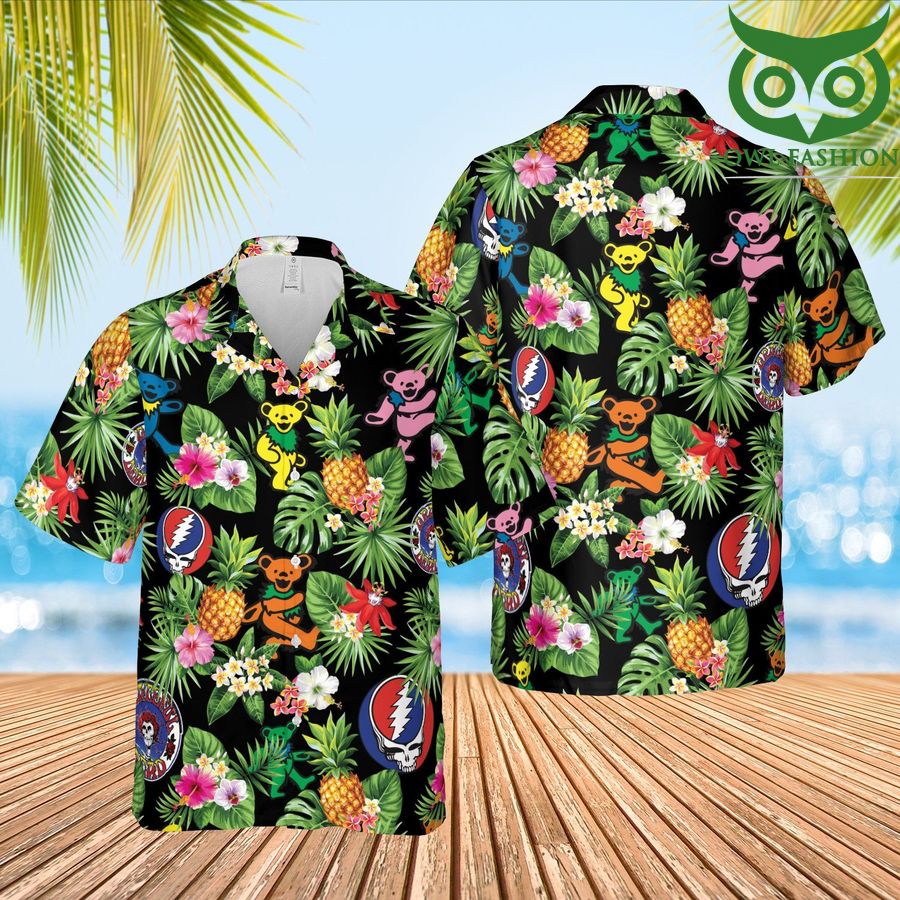 Multiple bears skull Hawaii Style Summer Beach Music Band Hawaiian Shirt 
