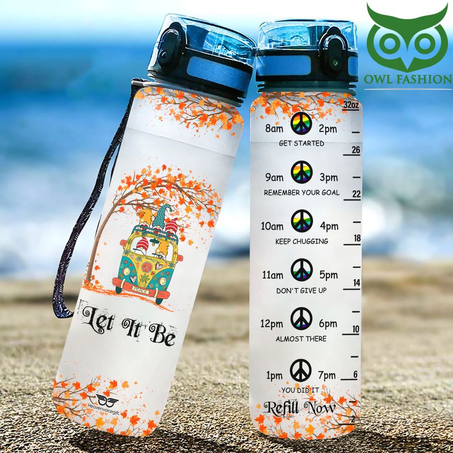 Let It Be Hippie Water Tracker Bottle 