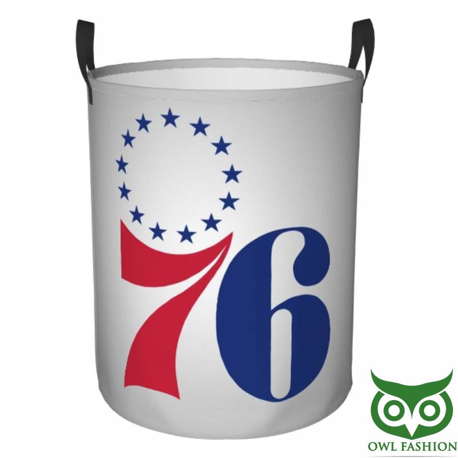 Philadelphia 76ers Circular Hamper Gray with Logo Laundry Basket