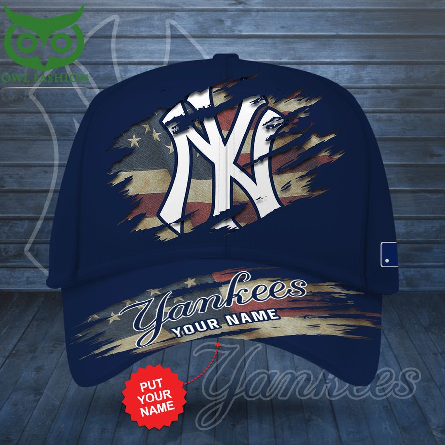 Personalized New York Yankees America Flag Printed Cap