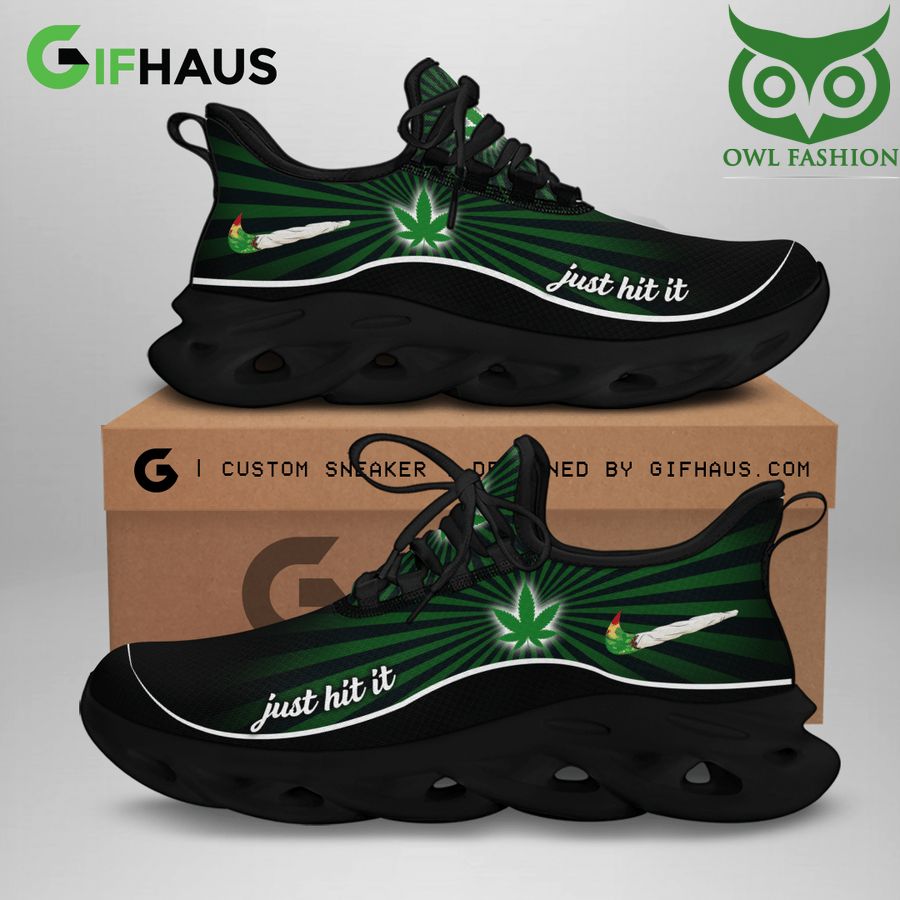 Weed cannabis just hit it dark green hola Custom Max Soul Sneaker