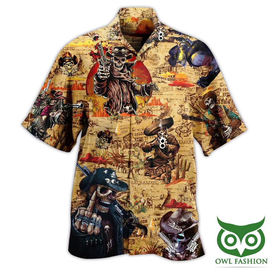 48 Cowboy Skull Pirates Love Life Limited Hawaiian Shirt