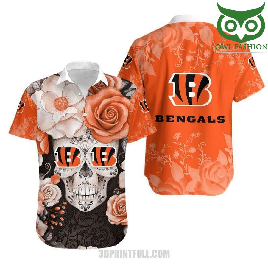 Cincinnati Bengals Skull roses NFL Hawaiian Shirt