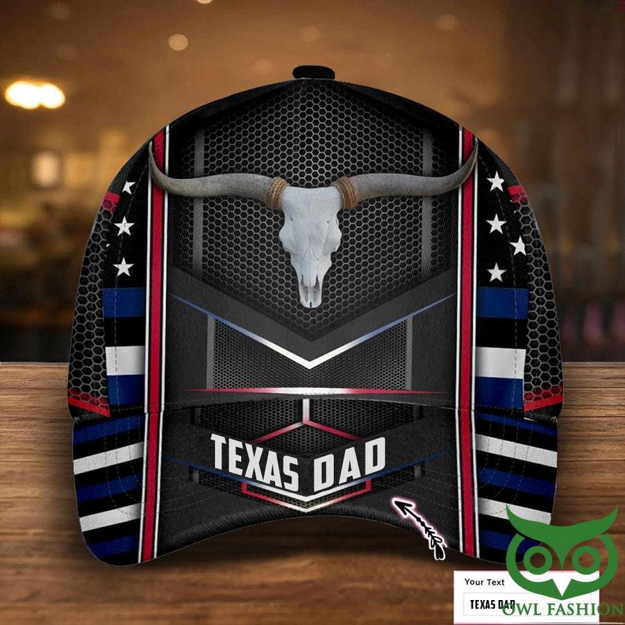 Personalized Texas Dad Thin Blue Line Classic Cap Proud Texas Dad Father's Day 2022 Gifts For Him