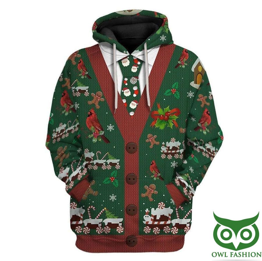 MERRY CHRISTMAS Green and Red 3D Hoodie