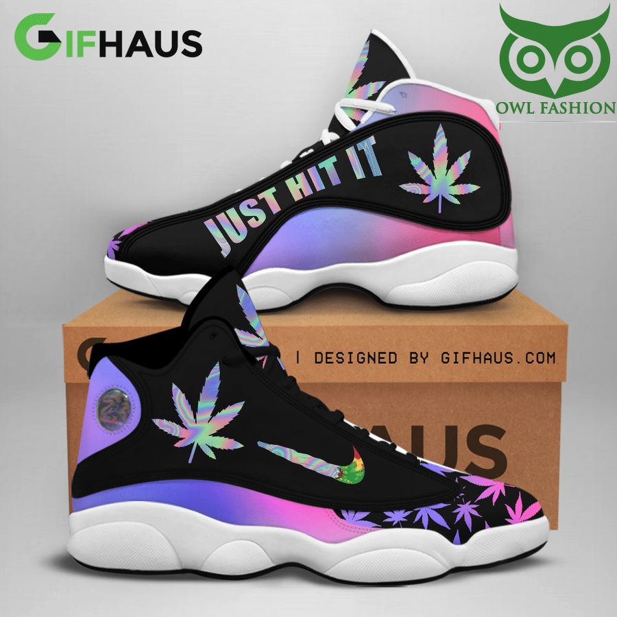 Weed cannabis just hit it hologram Air Jordan 13 Sneaker