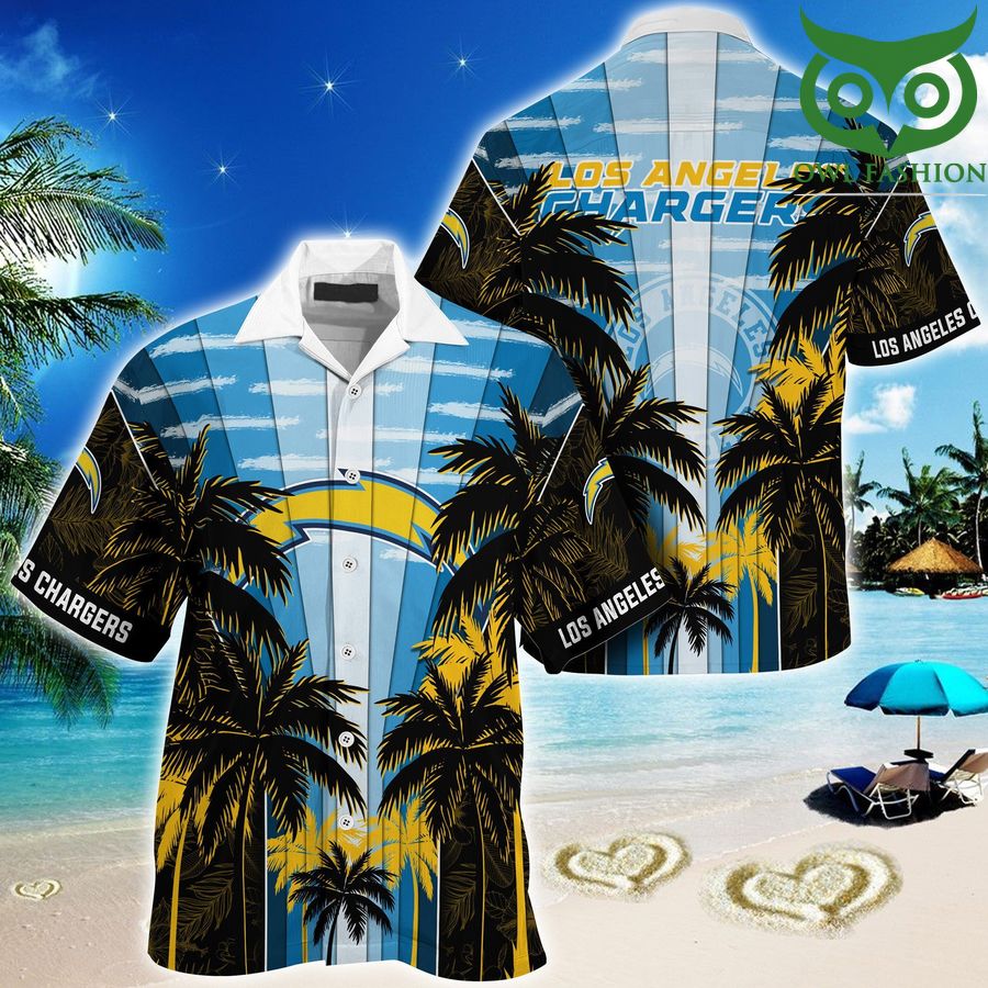 Los Angeles Chargers NFL tropical palm tree Summer Hawaiian Shirt