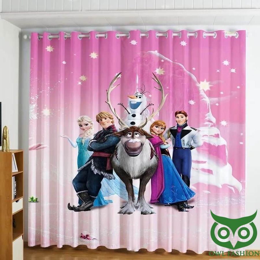 Frozen Princess Elsa Anna 3D Printed Window Curtain