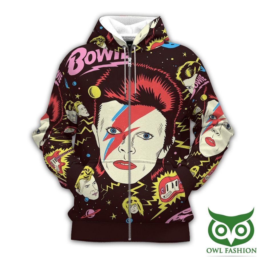 The Chameleon of Rock David Bowie Brown 3D Hoodie