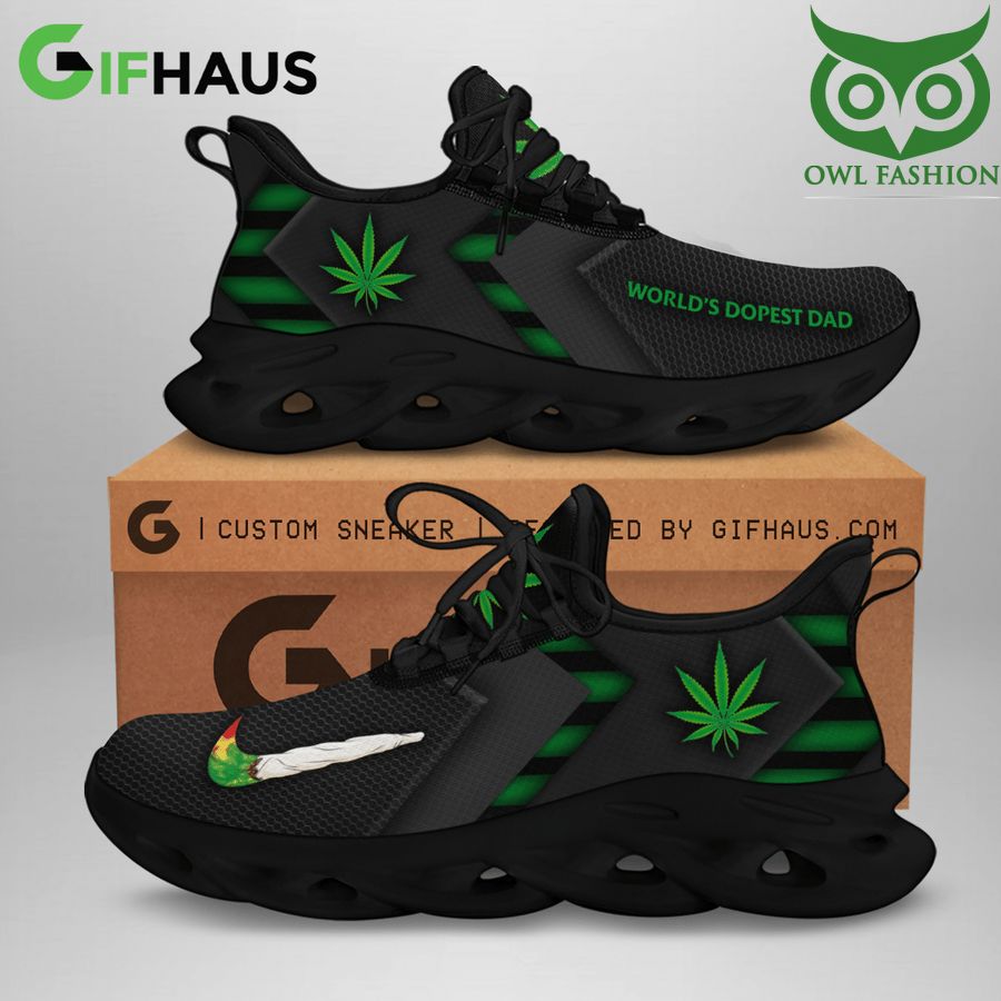 Weed cannabis World's dopest dad single green line Max Soul Sneaker