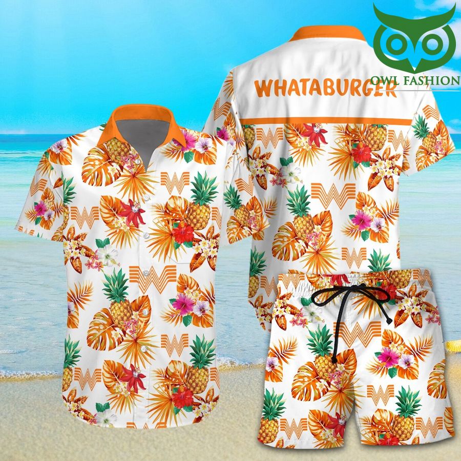 Whataburger 3D Hawaiian Shirt Shorts aloha summer