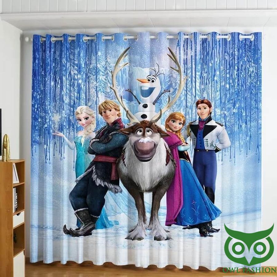54 Frozen Princess Elsa Anna 3D Printed Window Curtain