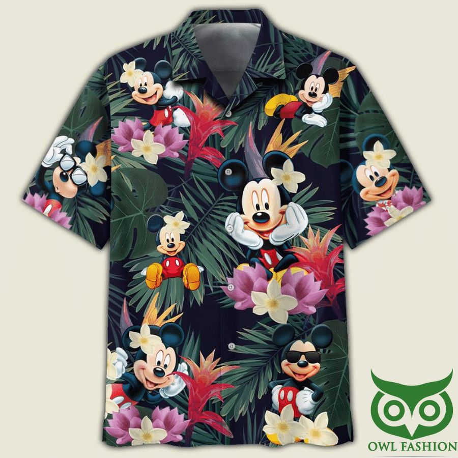 Mickey Mouse Disney And Flower Summer Hawaiian Shirt