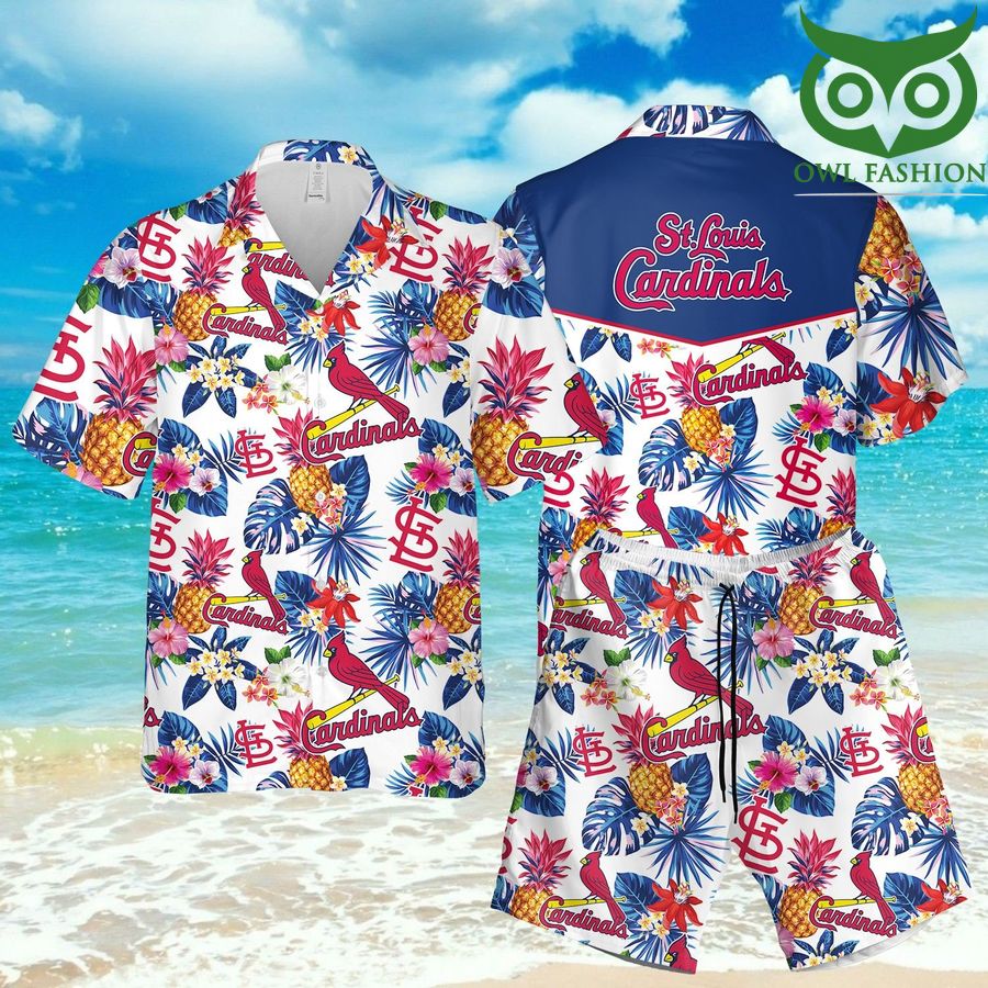 ST Louis Cardinals 3D Hawaiian Shirt Shorts aloha summer