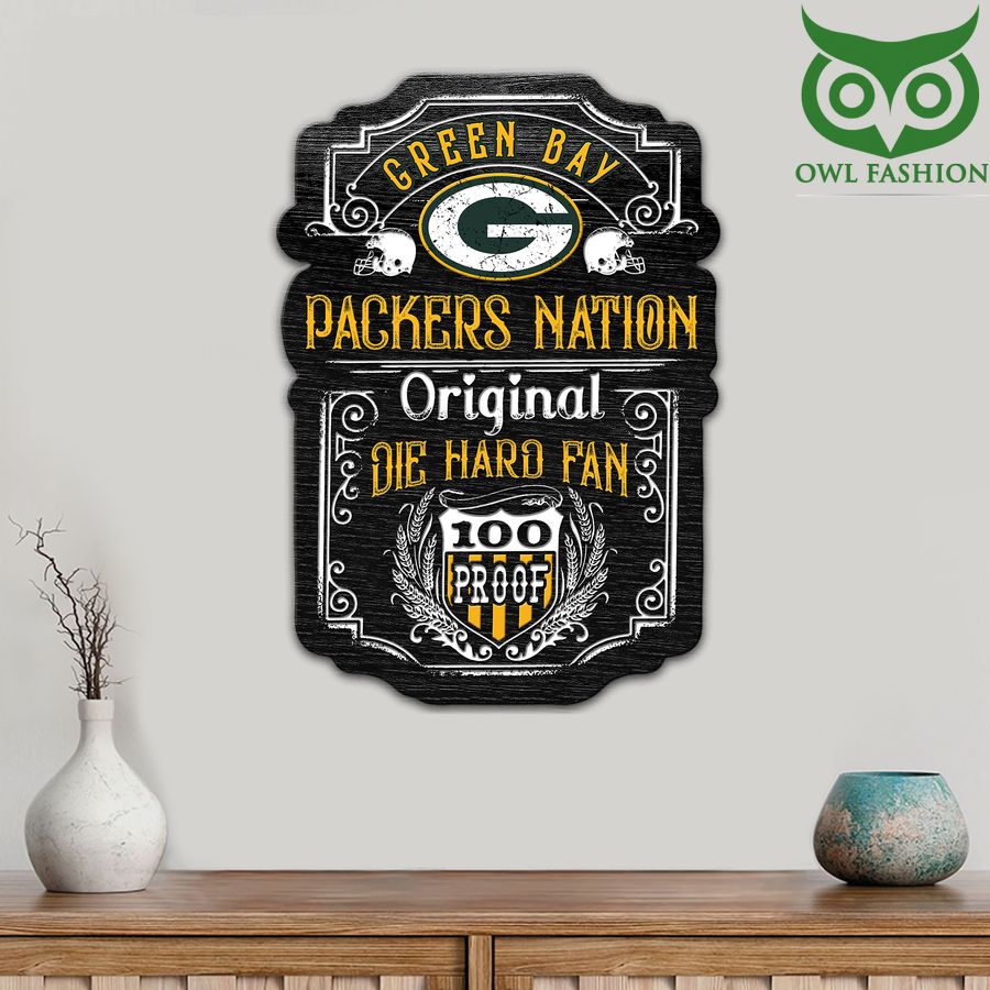 Die Hard Fan Green Bay Packers Nation 100 Proof Metal Cut Sign