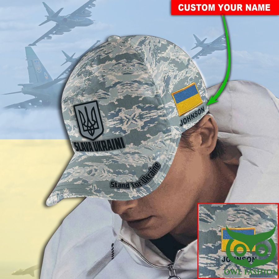 Personalized Slava Ukraini Stand For Ukraine Camo Classic Cap Support Ukraine Merchandise Cap