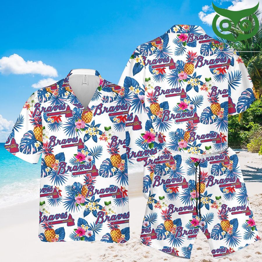 Atlanta Braves 3D Hawaiian Shirt Shorts aloha summer