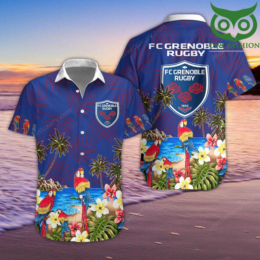 FC Grenoble Rugby Hawaiian Shirt Hawaiian Shirt summer button up